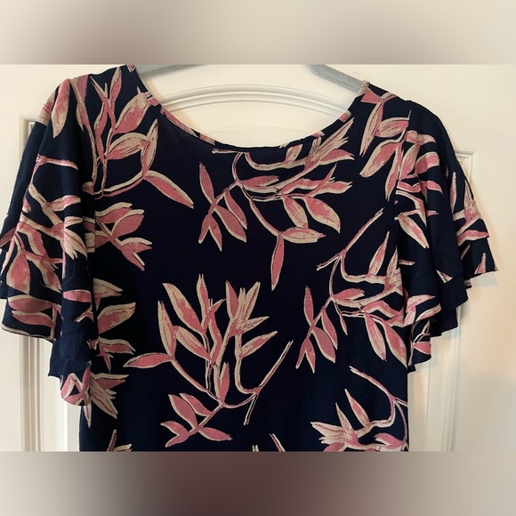 Lucky Brand Floral Print Short Sleeve Ruffle Dress women’s size XS - Picture 2 of 13